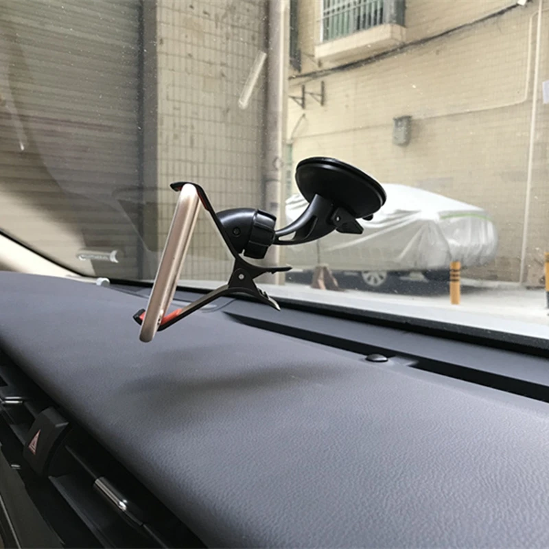 Car Windshield Phone Holder Windscreen Car Stand Bracket Mobile Console Bracket Clip On Universal For Mobile Phone 360 Rotatable