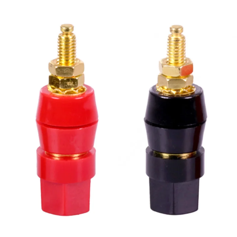 10pcs/Lot Gold Plated Banana Binding Post Large Current Amplifier 4mm Banana Plug Jack Socket Speaker Terminal 5 Pairs Red+Black