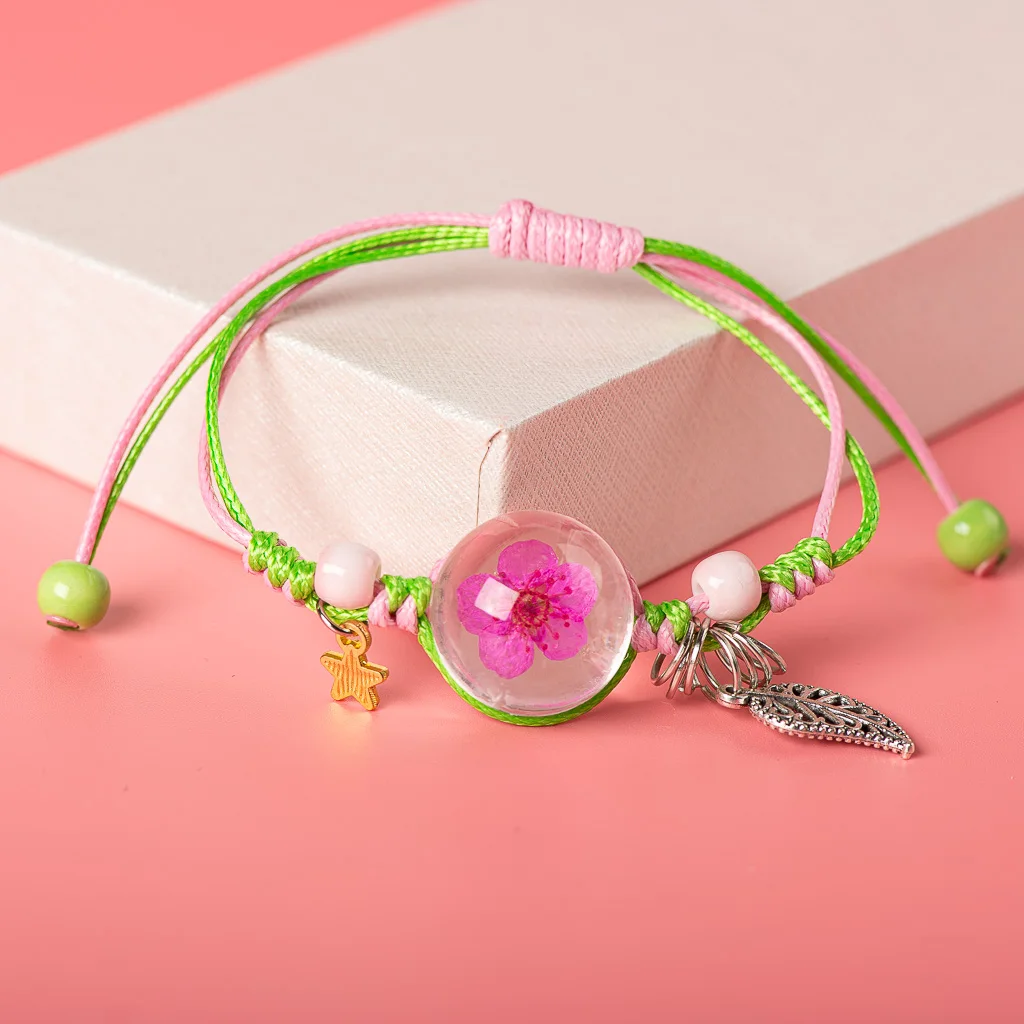 Colorful Flower Glass Pendant Bracelet Hand Made Cermaic Beads Bracelets Bangles For women Wholesale #XN036