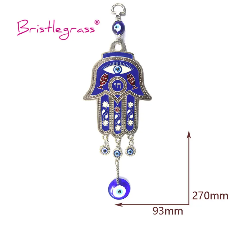 BRISTLEGRASS Turkish Blue Evil Eyes Hamsa Hand Owl Amulets Lucky Charms Wall Hanging Pendants Pendulum Blessing Protection Decor