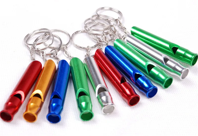 1 multifunctional aluminum emergency survival whistle keychain camping hiking outdoor tool training whistle  sports team