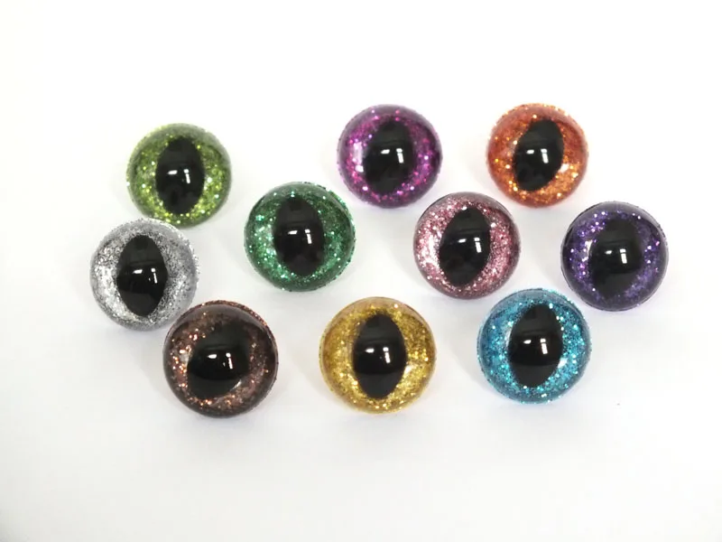 20pcs/lot colorful Tiny 15/18mm toy cat eyes plastic safety eyes + washer for doll accessories--color option