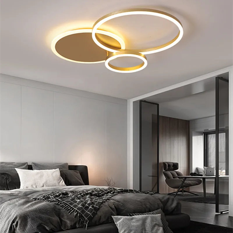 

Modern Simple Personality Ring Household Ceiling Lamp Nordic Light Luxury Creative Living Room Bedroom Lamp