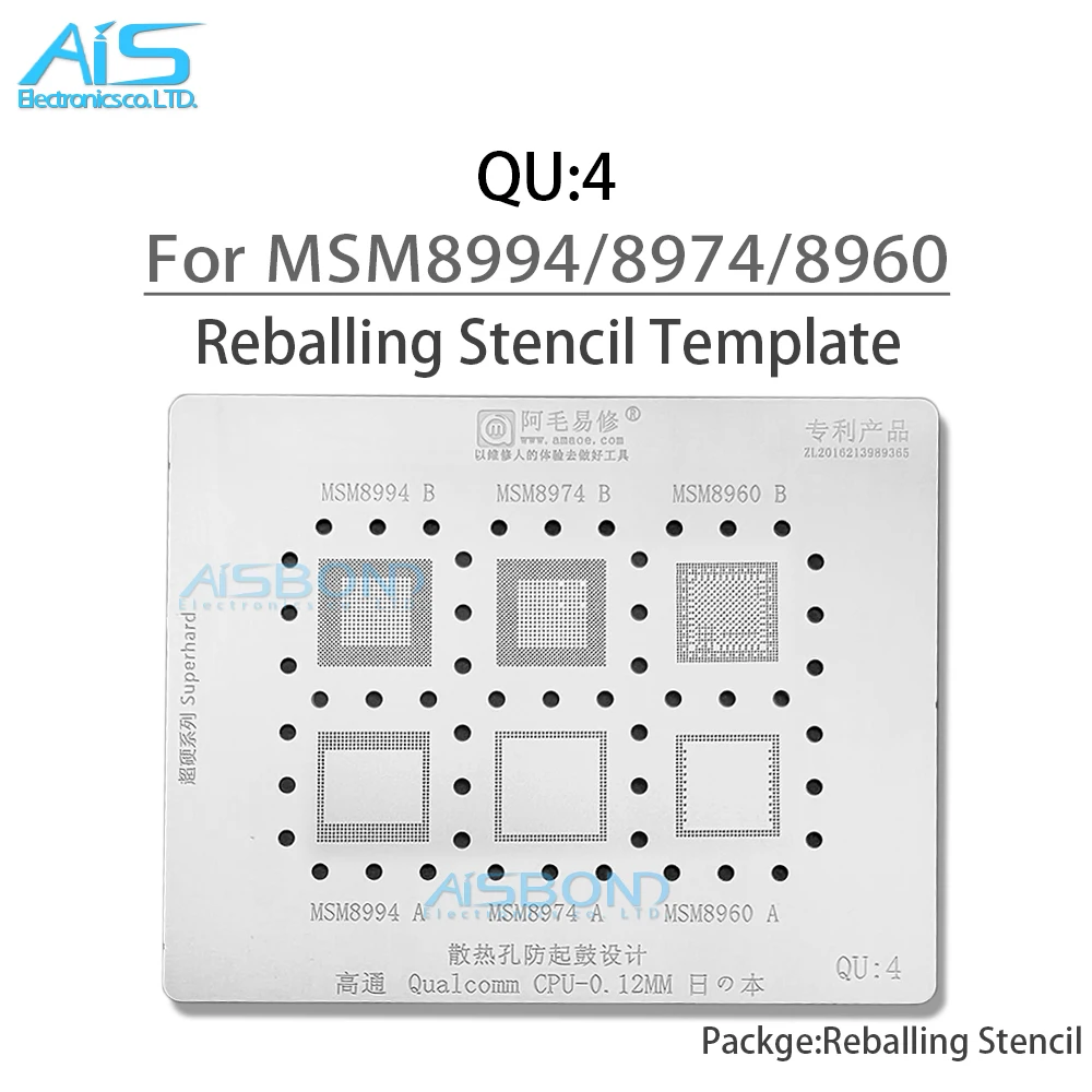 QU1 CPU Stencil Reballing For MSM8996 MSM8976 MSM8992 MSM8994 MSM8953 MSM8937 MSN8998 MSM7225A MSM8928 MSM8940 MSM8960 SDM660