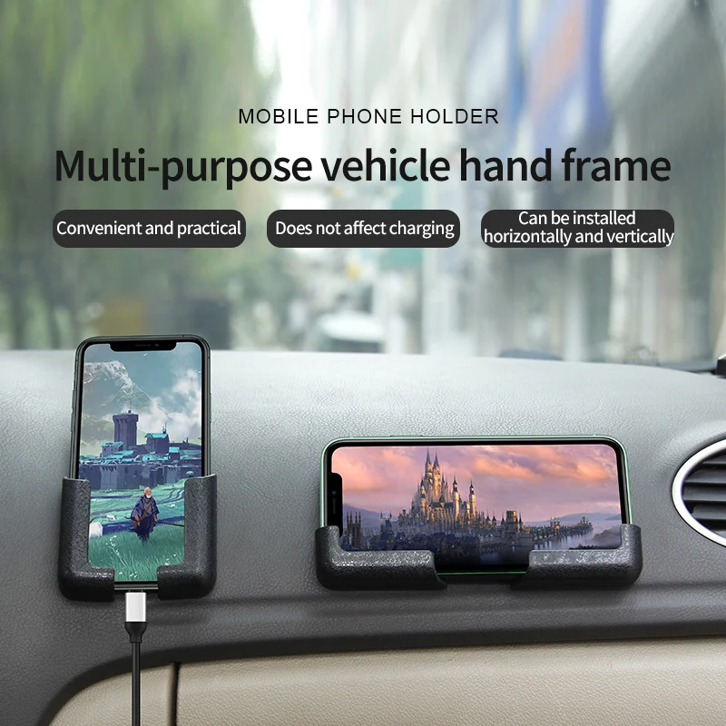 Car Phone Mount Self Adhesive Cellphone Holder Case Adjustable Navigation Frame Universal Center Console Stand for iPad Tablet