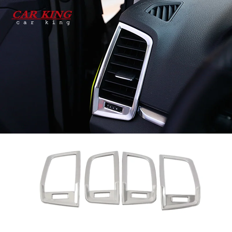 

For Skoda Karoq 2018-2020 Interior stainless steel Front Air Condition Outlet Vent Moldings Cover Cap Trim Frame Accessories