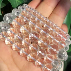 Natural Stone Faceted White Clear Quartz Crystals Glass Round Loose Beads For Jewelry Making Diy Bracelet Necklace 4/6/8/10/12MM