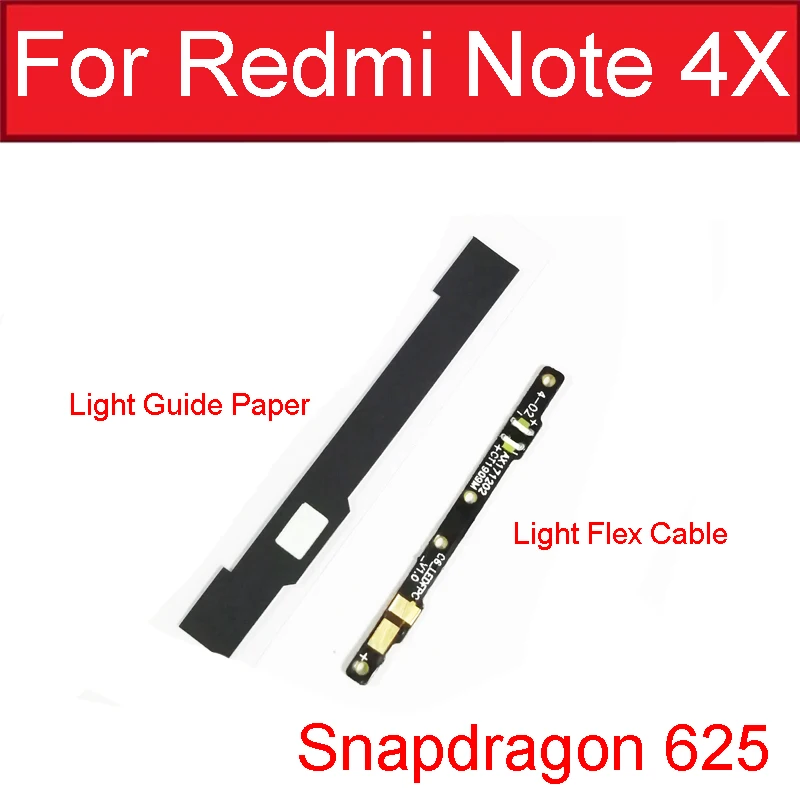 Light LED FPC Button+Light Guide Paper Flex Cable For Xiaomi Mi 5X Max 2 Light Proximity Sensor Flex Cable For Redmi Note 3 4 4X