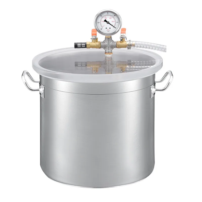 Vacuum Barrel 6L/12L/17L Stainless Steel Vacuum Chamber Vacuum Defoaming Barrel For Epoxy Resin AB Glue