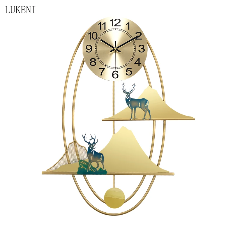 Living room net red wall clock household light luxury fashion wall clock European-style simple silent art decoration clock