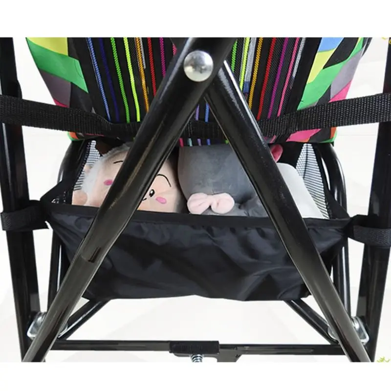 Stroller Accessories Stroller Basket Black Newborn Stroller Hanging Basket Stroller Bottom Storage Bag Baby Products