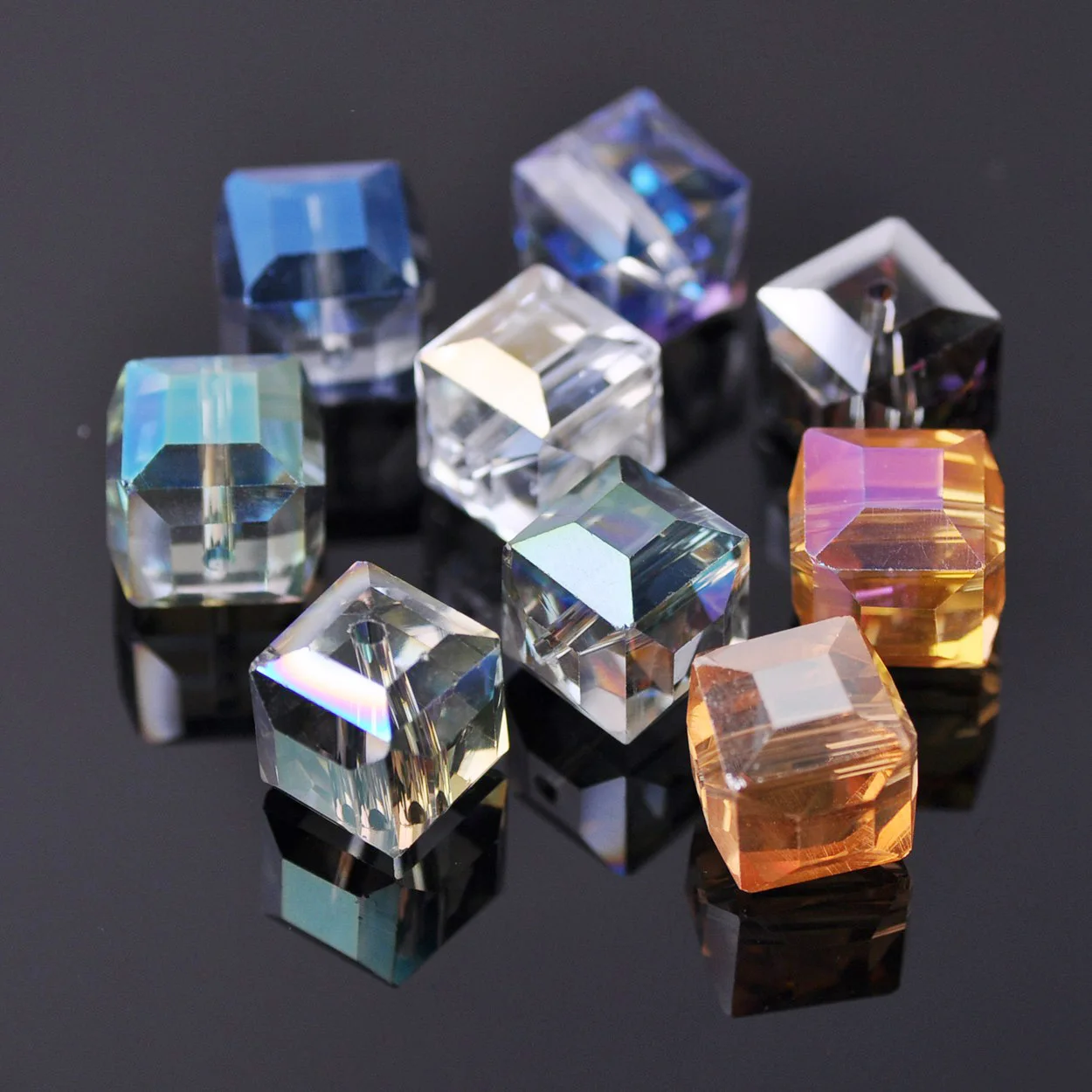 10pcs 14mm Cube Square Faceted Czech Crystal Glass Loose Crafts Beads Wholesale Lot for Jewelry Making DIY Part 1