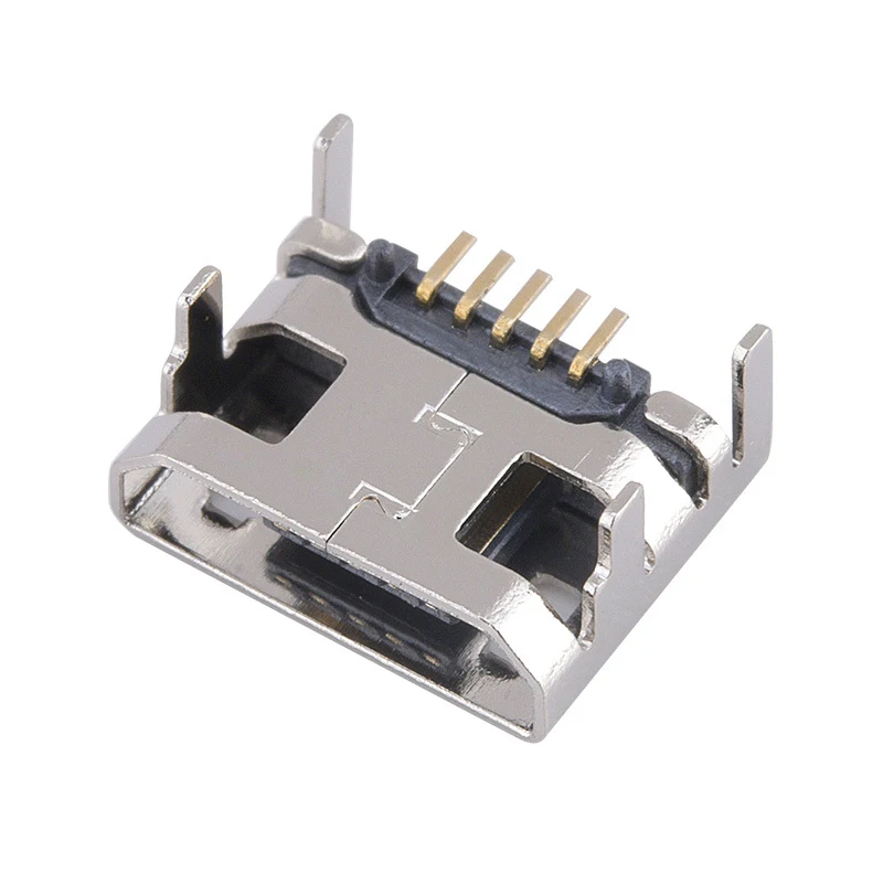 Micro USB connector 5pin seat Jack Micro usb Four leg no side Inserting plate seat MIni usb connector for Mobile tail plug