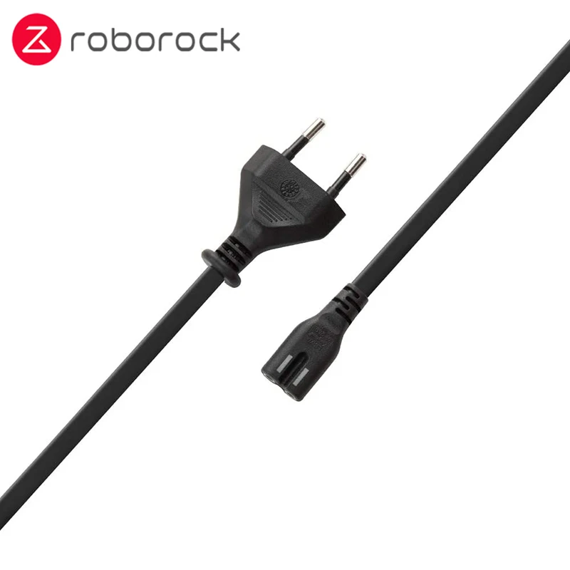 Original Power Cord with EU Plug for Roborock S55 S65 S55 MAX XIAOWA E35 E45 S45 Robot Vacuum Cleaner Parts Charging Black