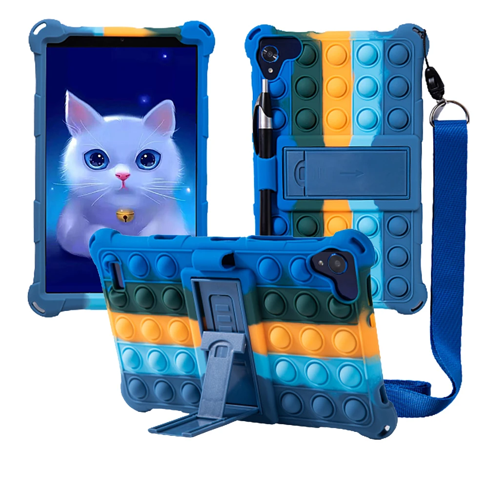 

Cover for Samsung GalaxyTab A 8.0 2019 SM-T290,Cute Non-toxic Case for Huawei Mediapad M6 8.4" Soft Silicon Stand Funda+ Strap