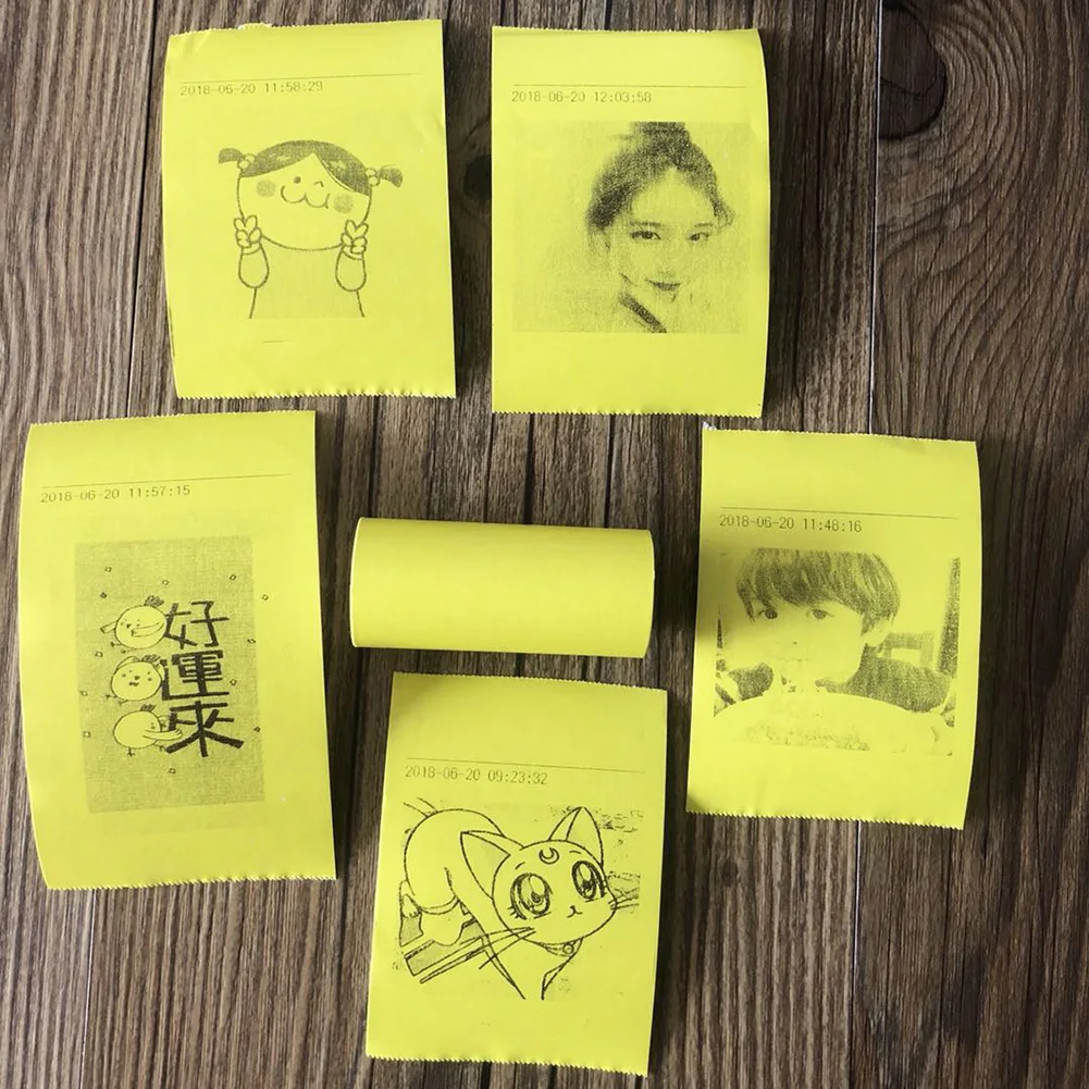 지폐 영수증 사각 자체 접착 사진, 휴대용 연속 인쇄 용지, 다채로운 롤 열 스티커, 내구성 선물, 세트당 4 개