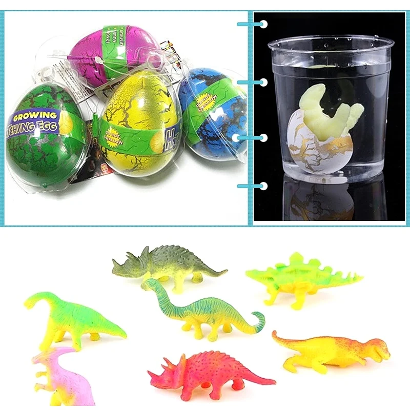 4PCS Dinosaur Eggs Hatching In Water Large Size Growing Animal Eggs Novelty Educational Toy Kids Gift