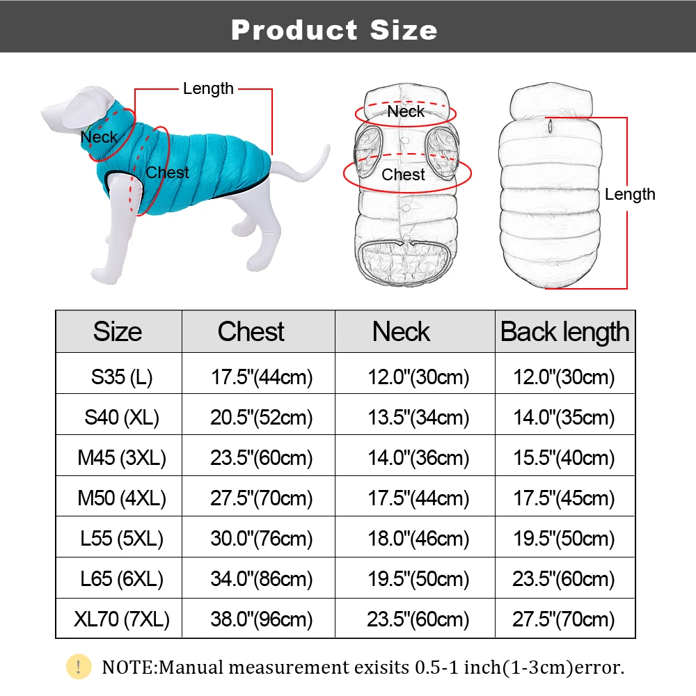 Large Dog Clothes Winter Warm Dog Coat Jacket Pet Clothing Waterproof Coats Pets Jacket Outfit For Medium Large Dogs Labrador