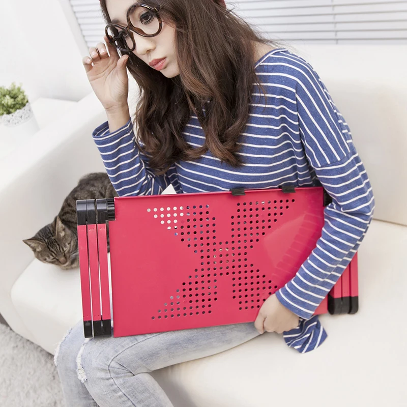 كمبيوتر محمول مكتب عنبر للطي مكتب كسول مكتب السرير مكتب الكمبيوتر الناهض برودة الجدول حامل للطي GDeals