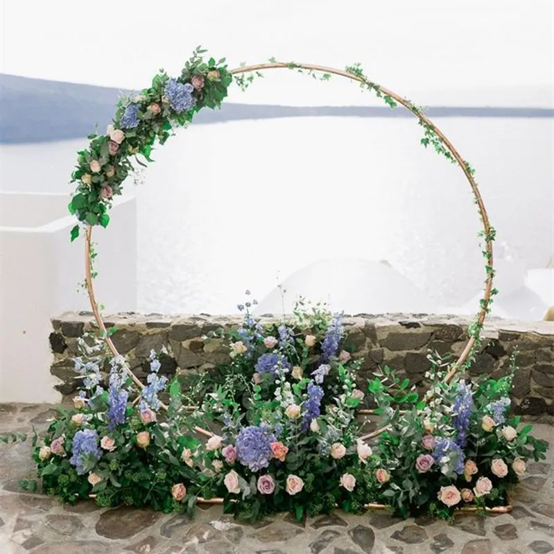 

Customized new iron wedding props birthday party shelf background decoration arch round flower door