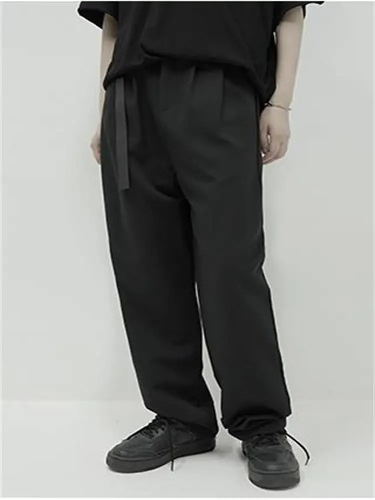 

Men's 2021 new waist cut design casual pants Urban youth trend casual large size straight pants