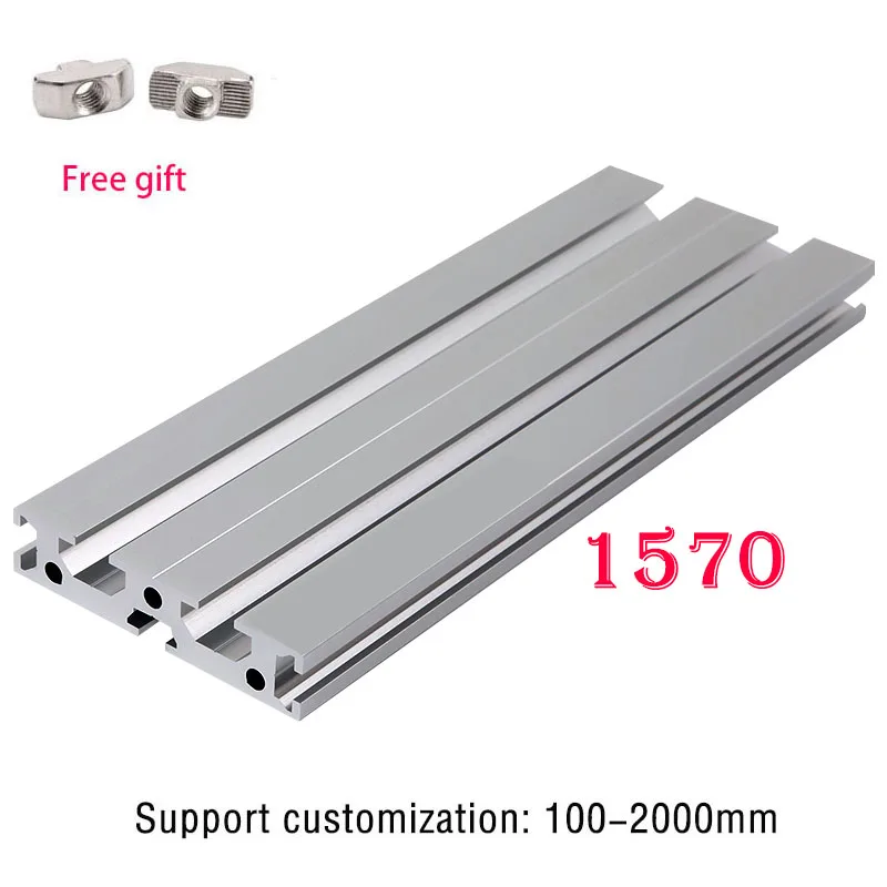 

2pcs 1570 Industrial Aluminum Profiles Linear Rail Extrusion Frame Aluminum CNC ProfileCamera Slider Furniture Printer 800 1000