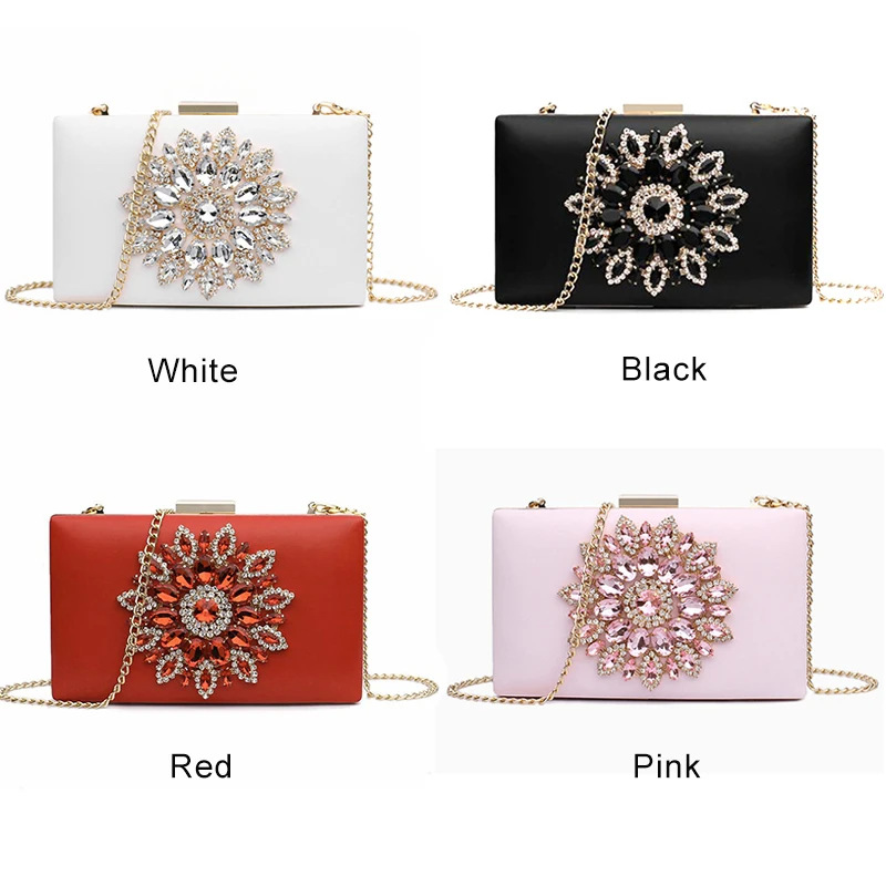 Imagem -04 - Bolsa Crossbody Pequena de Luxo para Mulheres Embreagem Branca Bolsa de Casamento Cristal Nupcial Bolsas de Verão 2023