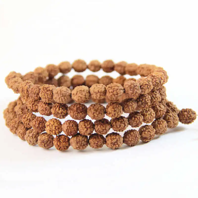 6mm 108PCS Real Natural Rudraksha Bodhi Strand for Making Prayer Meditation Malas Tibetan Buddhist Chakras Rosary TSB0530