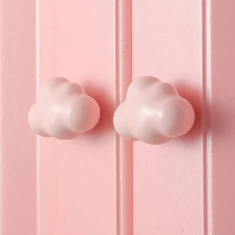 Jolie poignée en céramique nuage, originale, avec quincaillerie, Style nordique, pour chambre d'enfants, garde-robe, porte, tiroir de maison