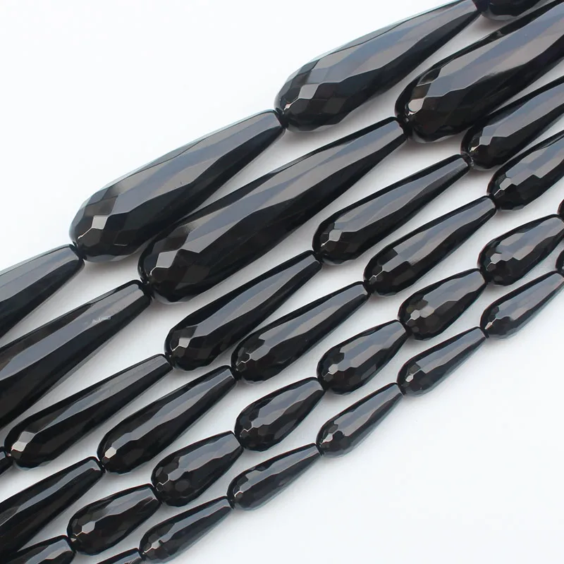 Wholesale AA Faceted Black Onyx Waterdrop Beads 15\