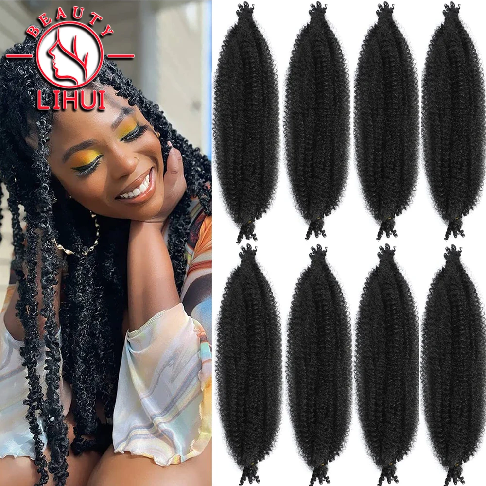 Synthetic Crochet Braid Hair Kinky Curly Braiding Hair Marley Braids Afro Twist Hair Bulk Extensions Hair For Black Woman 28Inc