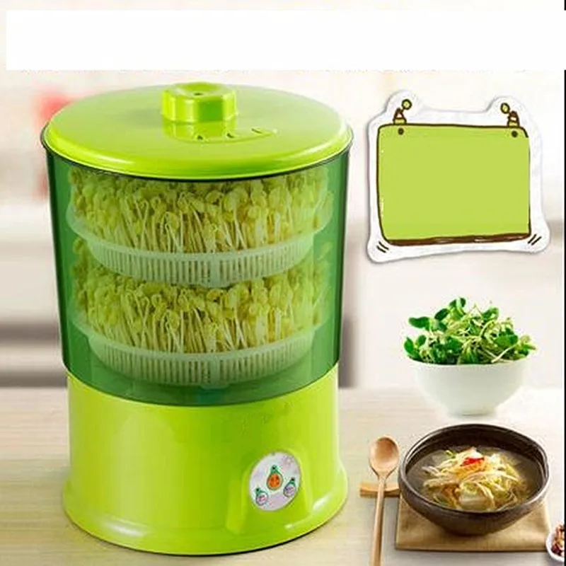 Máquina doméstica automática de brotos de feijão elétrico multifuncional saudável diy máquina de cultivo de brotos de feijão ue/au/reino unido/eua 220v