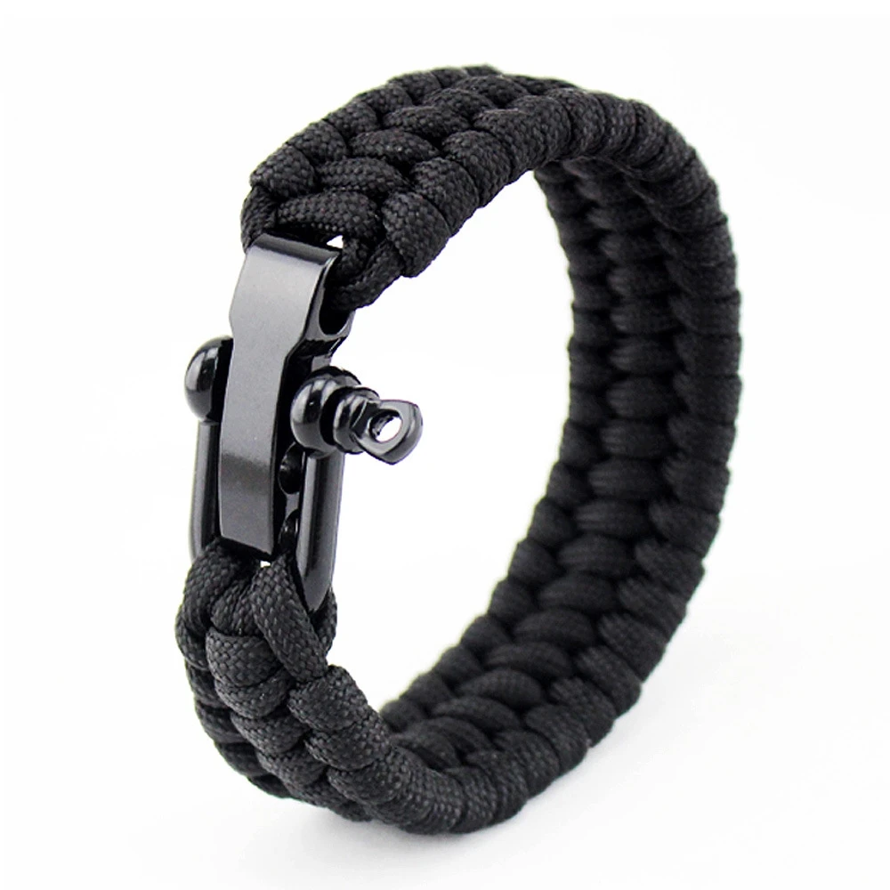 23CM EDC Camping Hiking Emergency Tactical Survival Braided Rescue Umbrella Rope Outdoor Bracelets Parachute Cord Paracord