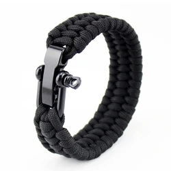 23CM EDC Camping Hiking Emergency Tactical Survival Braided Rescue Umbrella Rope Outdoor Bracelets Parachute Cord Paracord