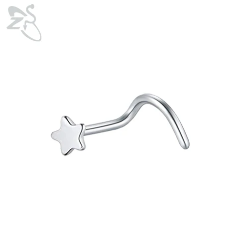Stainless Steel Moon Heart Skull Nose Stud