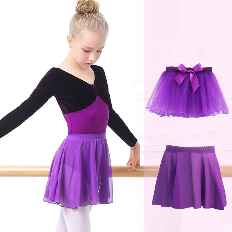 Girls ยิมนาสติกบัลเล่ต์เต้นรำ Tutu ชุด Camisole Tank Leotard กระโปรง