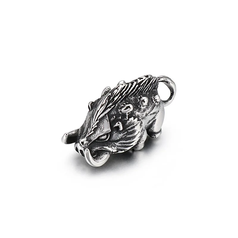 European and American hipsters creative ferocious wild boar stainless steel pendant fashion retro men's accessories