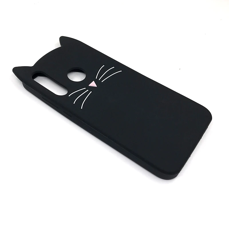 3D Cartoon Phone Case For Huawei Honor 7C AUM-L41 7A Pro 8A Y5 Lite Y6 Prime 2018 2019 Cute Cat Ears Soft Silicone Back Cover