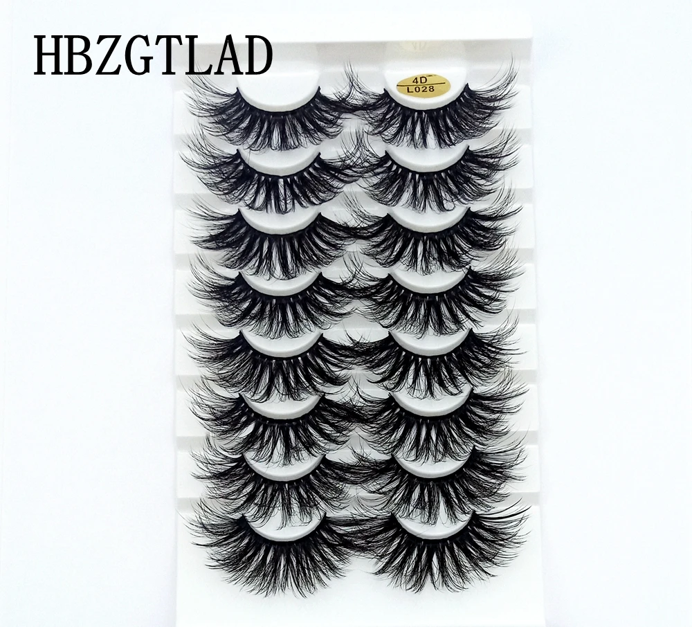 HBZGTLAD 8 Paare 25 mm lange 3D-Nerzwimpern, natürliche, lange, künstliche Wimpern, dramatisches Volumen, falsche Wimpern, Make-up-Verlängerungswimpern – Detail 21