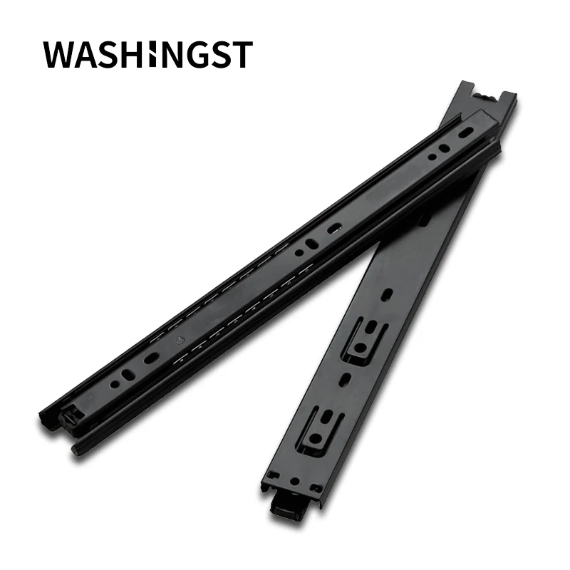 WASHINGST  35mm Three Sections Funiture Rail Kitchen Cabinet  Ball Bearing  Drawer Slide High Load Bapacity 77 Lbs