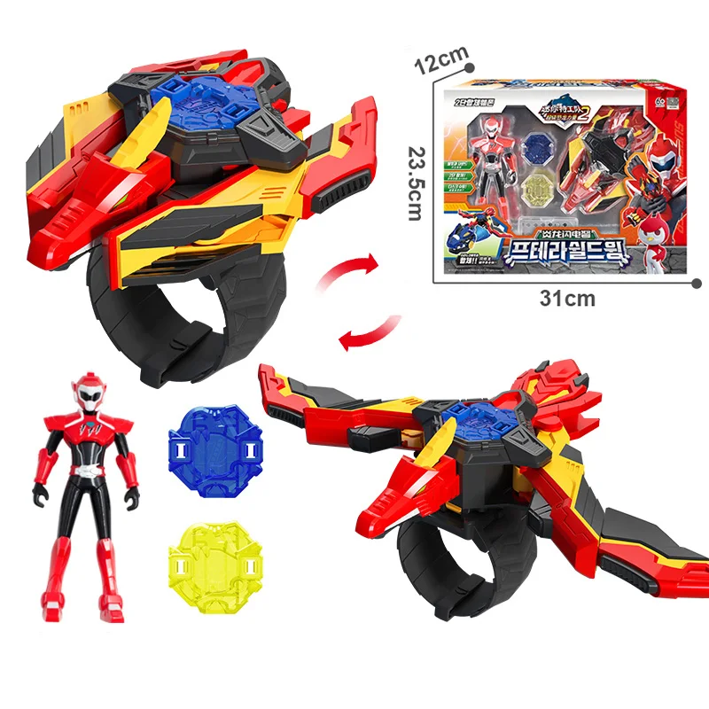 Mini Force 2 Super Gino Power Transformation Crossbow Toys with Sound and Light Action Figures Deformation Glove Robot Toy