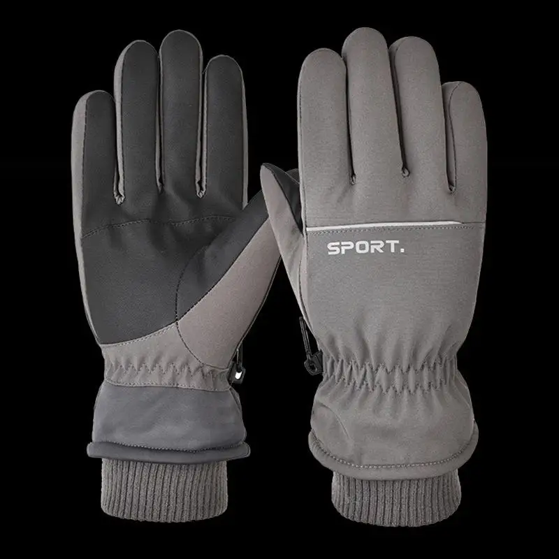 Outdoor ski gloves men and women autumn and winter warm and cold and windproof can touch screen riding sports cotton gloves