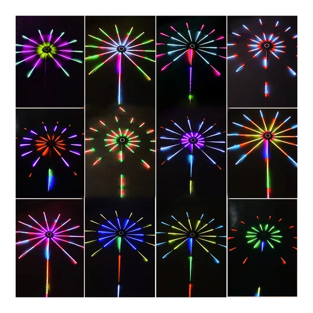 Firework Light Meteor Rgb Flower Fairy Home Wedding Room Decoration Christmas Color Remote Control Music Sound Led Strip Bedroom