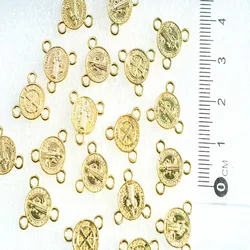 Mini Rosary Center Catholic Mini Three Hole Charm Lady Center Necklace Charm Pendant Jewelry Making DIY Jewelry Accessories