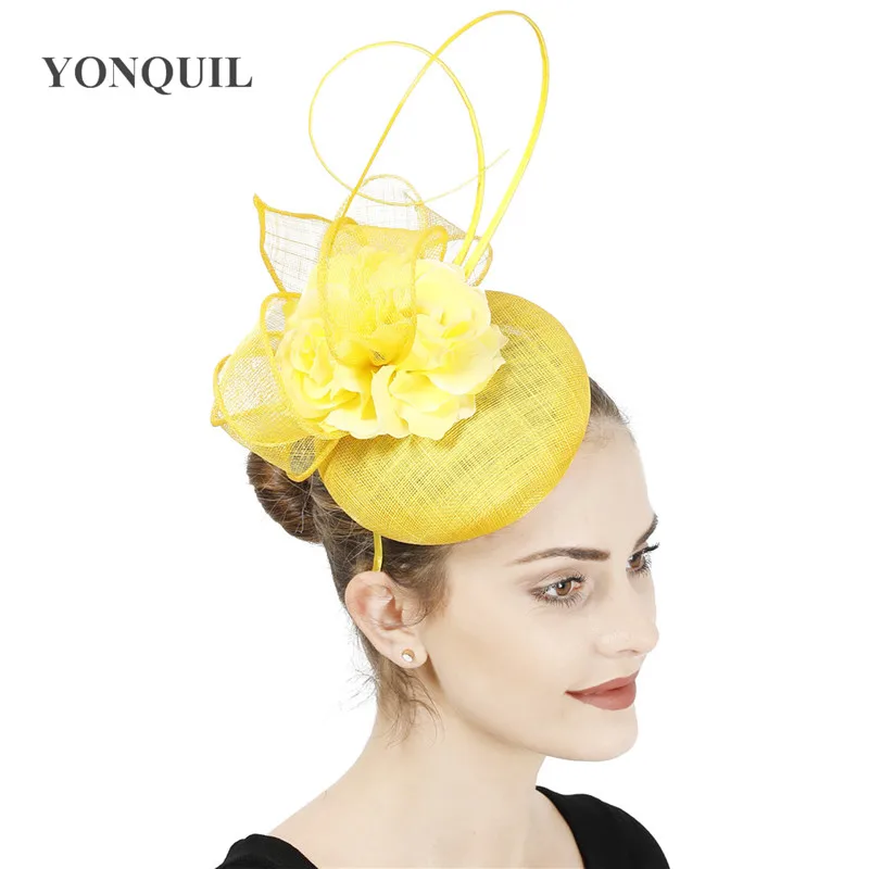 Nice Quality 4-Layer Sinamay Wedding Fascinator Hat For Wedding Elegant Women Fashion Headwear Party Dinner Chapeau Hair Clip