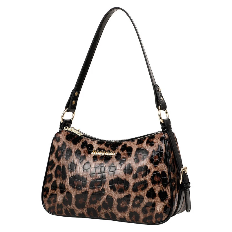 New Genuine Leather Women bags Fashion luxury handbags Leopard print leather women bags designer cowhide leather shoulder bag