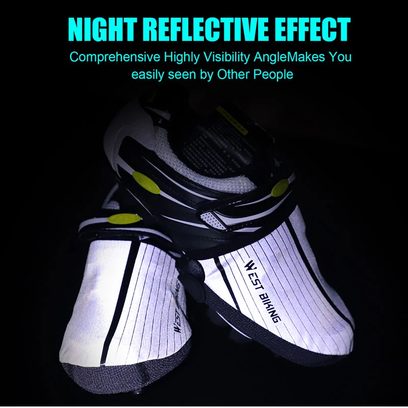 WEST BIKING Cycling Shoes Cover Half Palm Reflective Waterproof MTB Road Bike Overshoes Equipment Bicycle protective Shoe Cover