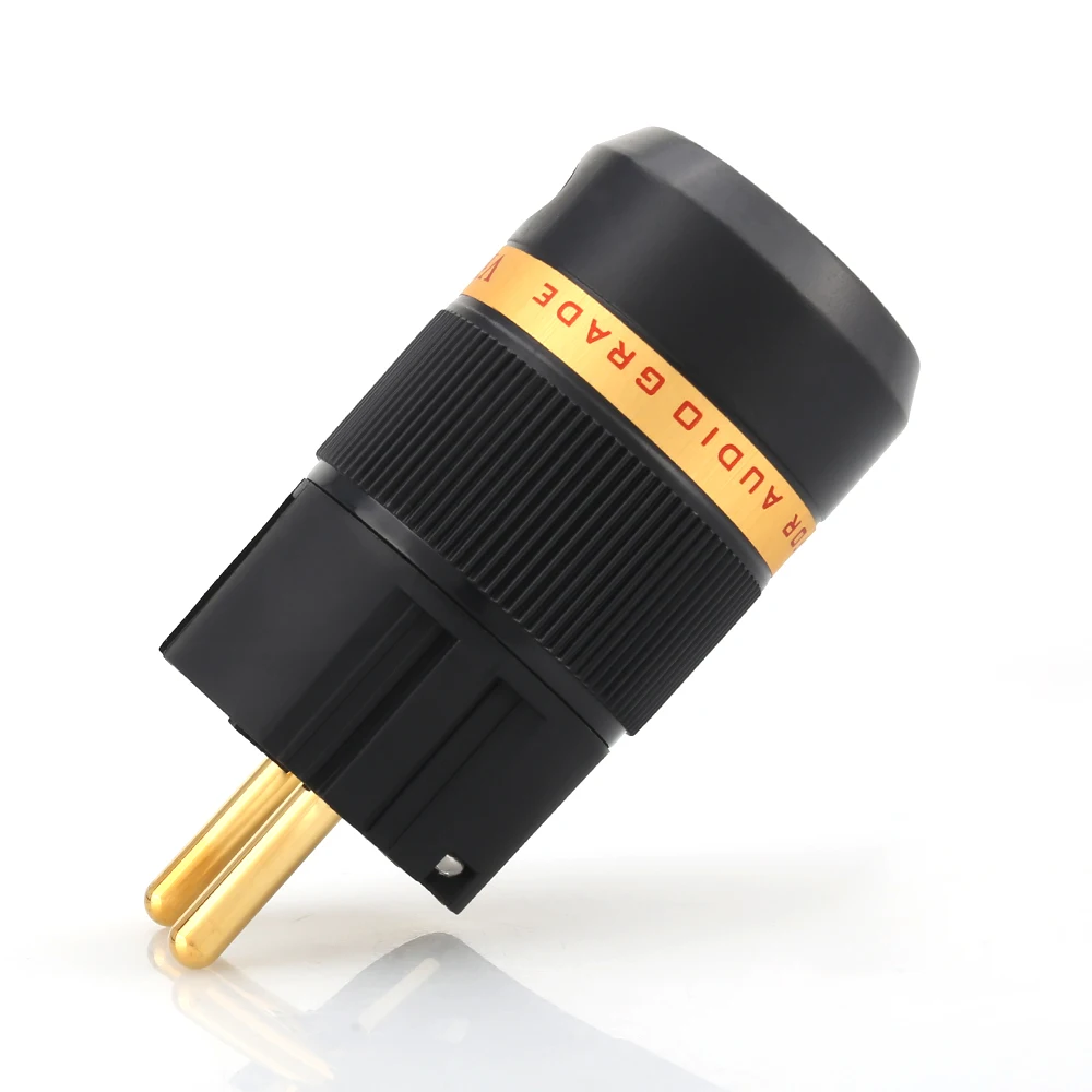 Viborg VE501G Pure Copper 24k Gold plated Schuko Power connector HIFI Pure Copper Eu Power connector without nickel plated