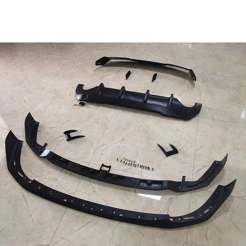 For BMW F40 M135i 118i 2021 2022 ABS Black Paint Body Kit Car Front Rear Bumper Lip Diffuser Side Skirt Spoiler Racing Grills