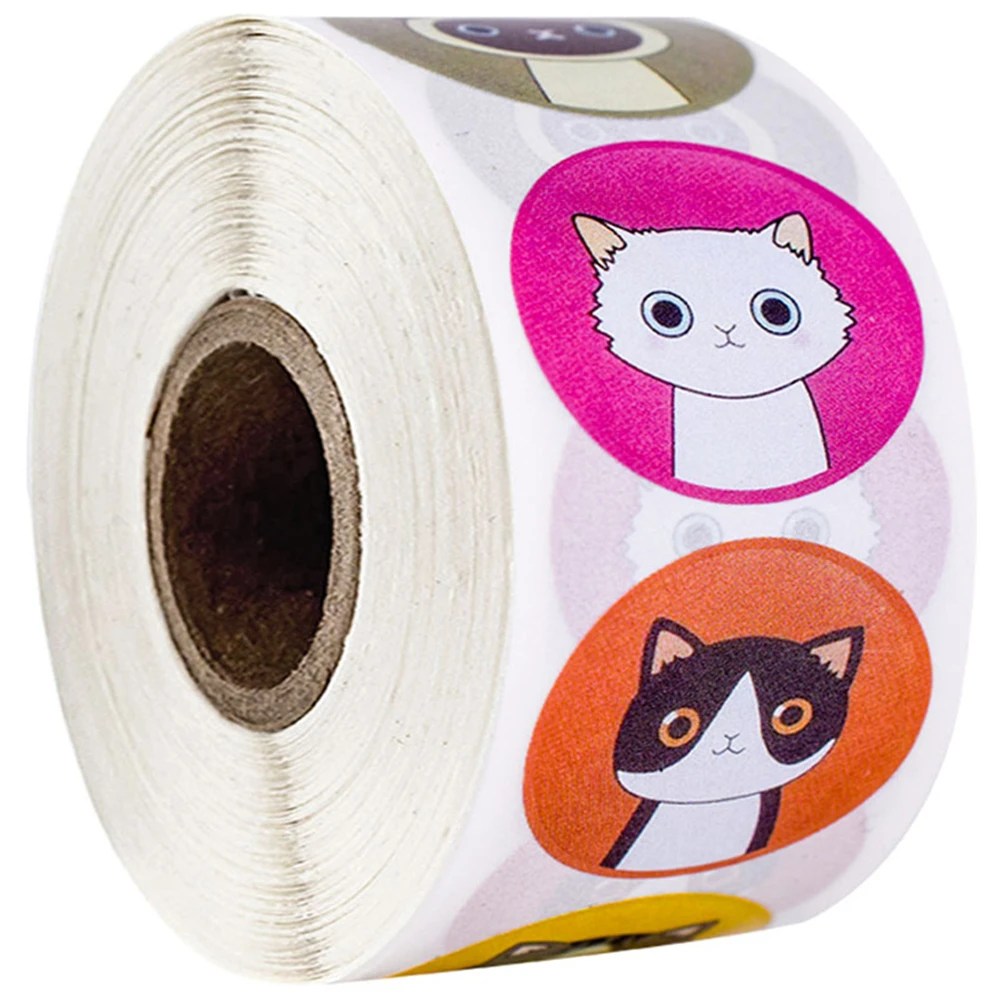 500Pcs/ม้วนน่ารักการ์ตูนสัตว์สำหรับโรงเรียนครูตกแต่งคลาสสิก1นิ้วกระดาษเด็กเครื่องเขียนสติกเกอร์